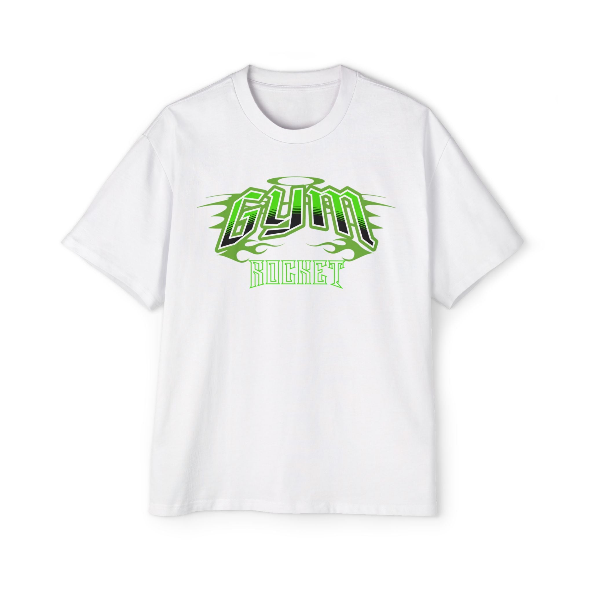 Gym Rocket Neon Green Retro Logo Oversized